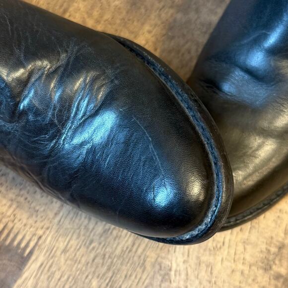 Frye Women’s Jackie Botton Leather Zip-Closure Healed Bootie Boots BLK Size 6.5B - Picture 8 of 13